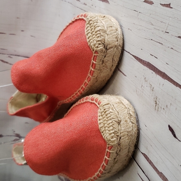 Saludos coral canvas espadrilles flats loafers platforms women's shoes size 8 - Picture 3 of 7